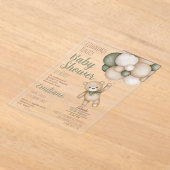 Teddy Bear Baby shower Boy Spaans acryl Invitat Uitnodigingen (Laagn)