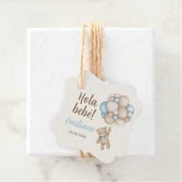 Teddy Bear Baby shower Boy Spaans Bedankjes Labels