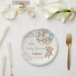 Teddy Bear Baby shower Boy Spaans Papieren Bordje