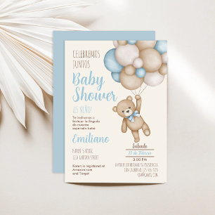 Teddy Bear Baby shower Boy Spaanse uitnodiging