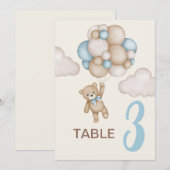 Teddy Bear Baby shower Boy tafelteken Kaart (Voorkant / Achterkant)