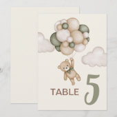 Teddy Bear Baby shower Boy tafelteken Kaart (Voorkant / Achterkant)