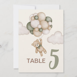 Teddy Bear Baby shower Boy tafelteken Kaart
