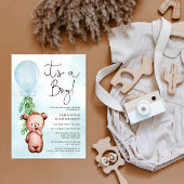 Teddy Bear Baby shower Boy Uitnodiging
