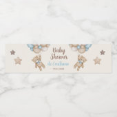 Teddy Bear Baby shower Boy Waterfles Etiket (Enkel label)