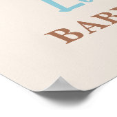 Teddy Bear Baby shower Boy Welkomstteken Poster (Hoek)