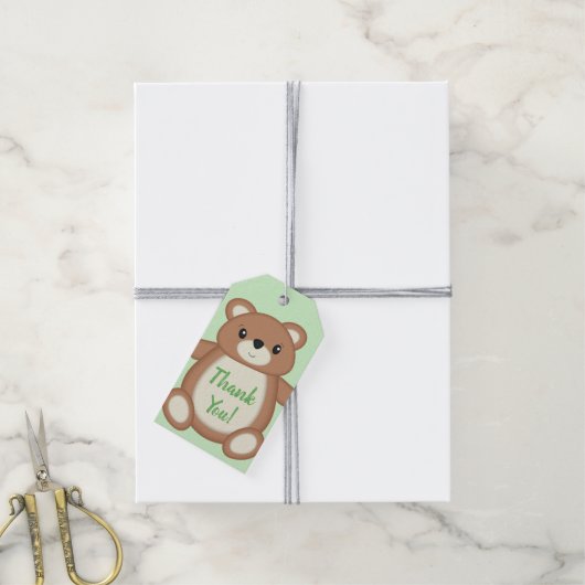 Teddy Bear Baby shower Cadeaulabel (Met Touw)