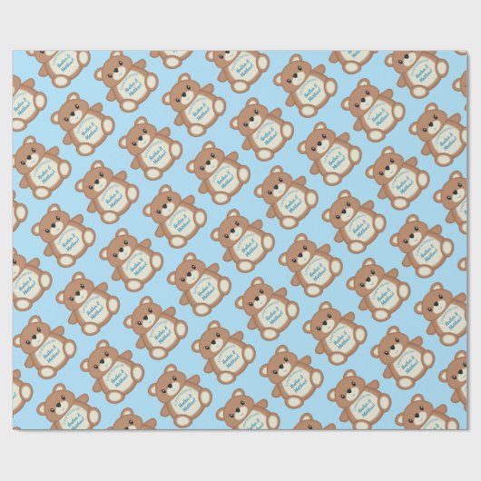 Teddy Bear Baby shower Cadeaupapier (Vlak)