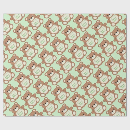 Teddy Bear Baby shower Cadeaupapier (Vlak)