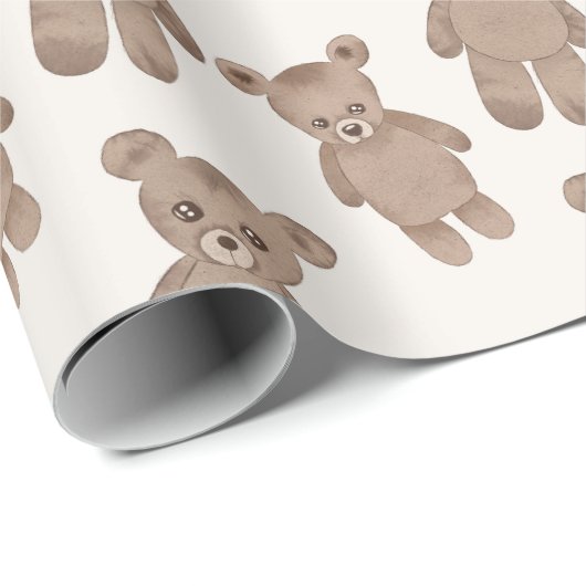 Teddy Bear Baby shower Cadeaupapier (Rol Hoek)