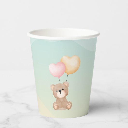 Teddy Bear Baby shower Cups Papieren Bekers (Voorkant)