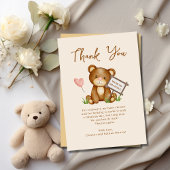 Teddy Bear Baby shower Dank je wel Bedankkaart