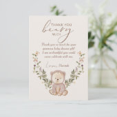 Teddy Bear Baby shower Dank je wel Bedankkaart (Staand voorkant)
