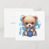 Teddy Bear Baby shower Dank je wel Bedankkaart (Voorkant / Achterkant)
