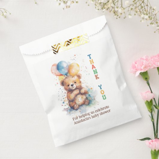 Teddy Bear Baby shower Dank je wel Bedankzakje (Gezegeld)