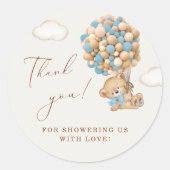 Teddy Bear Baby shower Dank je wel Ronde Sticker (Voorkant)