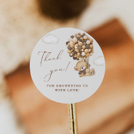Teddy Bear Baby shower Dank je wel Ronde Sticker