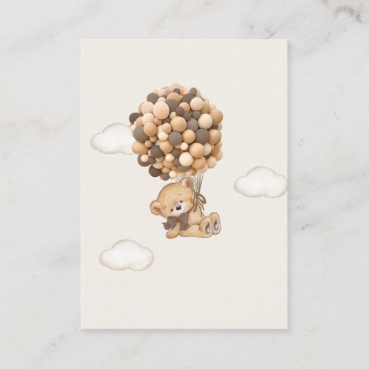 Teddy Bear Baby shower Diaper Raffle Enclosure Informatiekaartje (Achterkant)