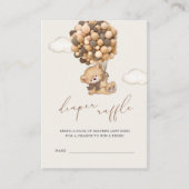 Teddy Bear Baby shower Diaper Raffle Enclosure Informatiekaartje (Voorkant)