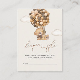 Teddy Bear Baby shower Diaper Raffle Enclosure Informatiekaartje
