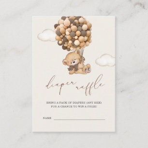 Teddy Bear Baby shower Diaper Raffle Enclosure Informatiekaartje