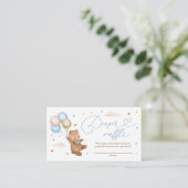 Teddy Bear Baby shower Diaper Raffle Informatiekaartje (Staand voorkant)