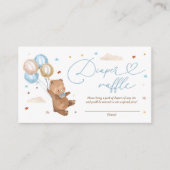 Teddy Bear Baby shower Diaper Raffle Informatiekaartje (Voorkant)