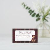 Teddy Bear Baby Shower Diaper Raffle Informatiekaartje (Staand voorkant)