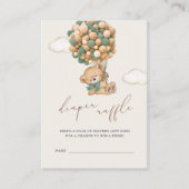 Teddy Bear Baby shower Diaper Raffle Informatiekaartje (Voorkant)