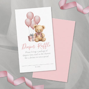 Teddy Bear Baby shower Diaper Raffle Informatiekaartje