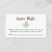 Teddy Bear Baby shower Diaper Raffle Informatiekaartje (Voorkant)