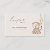 Teddy Bear Baby shower Diaper Raffle Informatiekaartje (Voorkant)