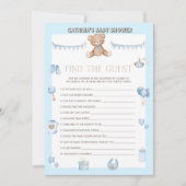 Teddy Bear Baby shower - Editable Name, 5x7 size I Kaart (Voorkant)