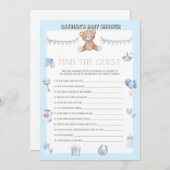 Teddy Bear Baby shower - Editable Name, 5x7 size I Kaart (Voorkant / Achterkant)