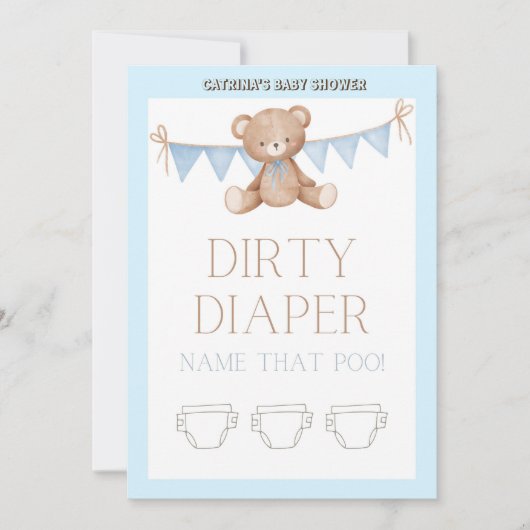 Teddy Bear Baby shower - Editable Name, 5x7 size I Kaart (Voorkant)