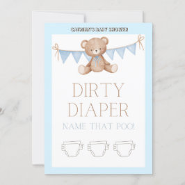 Teddy Bear Baby shower - Editable Name, 5x7 size I Kaart