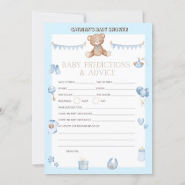 Teddy Bear Baby shower - Editable Name, 5x7 size I Kaart