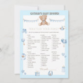 Teddy Bear Baby shower - Editable Name, 5x7 size I Kaart (Voorkant)