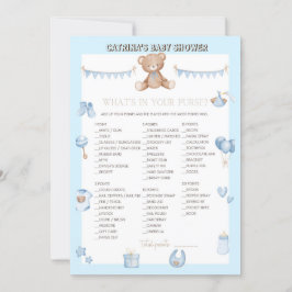 Teddy Bear Baby shower - Editable Name, 5x7 size I Kaart