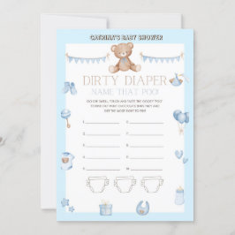 Teddy Bear Baby shower - Editable Name, 5x7 size I Kaart