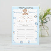 Teddy Bear Baby shower - Editable Name, 5x7 size Kaart (Staand voorkant)