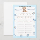 Teddy Bear Baby shower - Editable Name, 5x7 size Kaart (Voorkant / Achterkant)