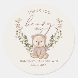Teddy Bear Baby shower Favor Ronde Sticker