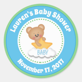 Teddy Bear Baby shower Favor Stickers Baby Beer