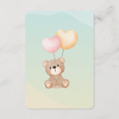 Teddy Bear Baby shower Flat Advies Kaart (Achterkant)