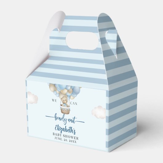 Teddy Bear Baby Shower for Boy Bedankdoosjes (Voorkant Zijde)