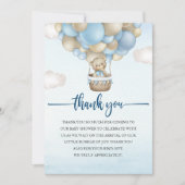 Teddy Bear Baby Shower for Boy –We Can Bearly Wait Bedankkaart (Voorkant)
