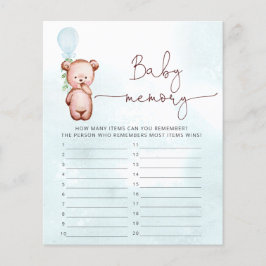 Teddy Bear Baby shower Game Baby Memory