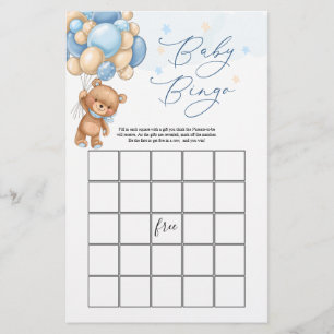 Teddy Bear Baby shower Game - Bingo