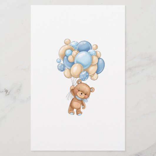 Teddy Bear Baby shower Game - Bingo (Achterkant)